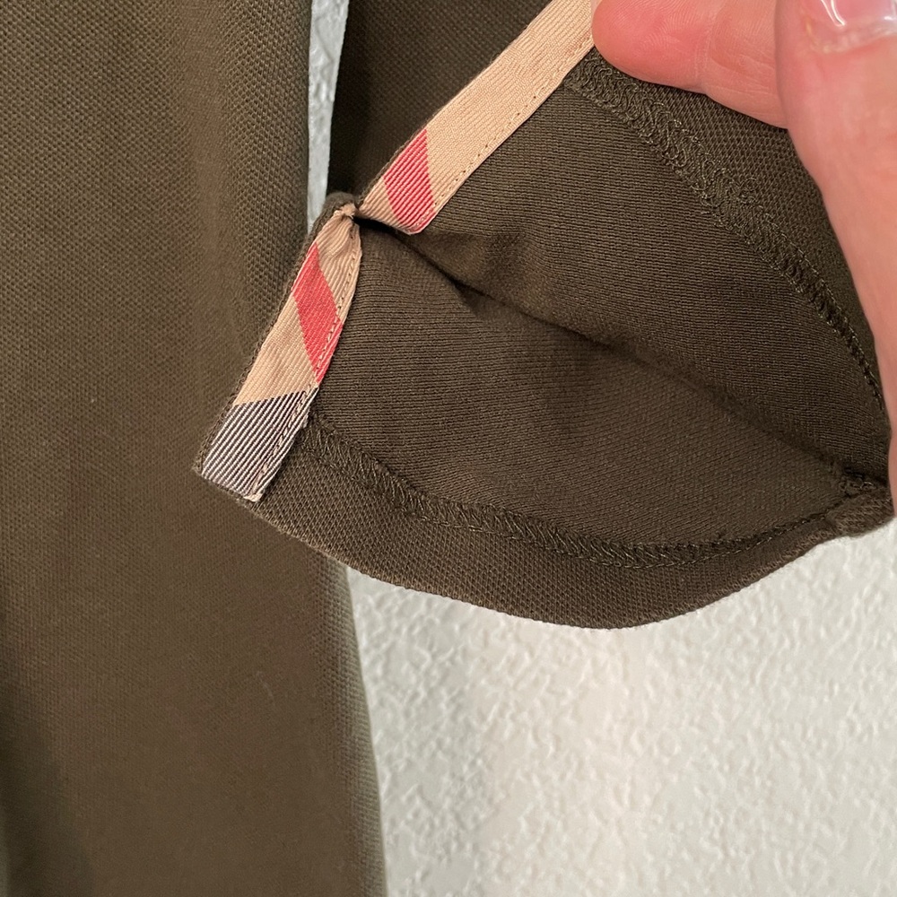 Burberry Olive Long Sleeve Top M - Picture 5 of 7